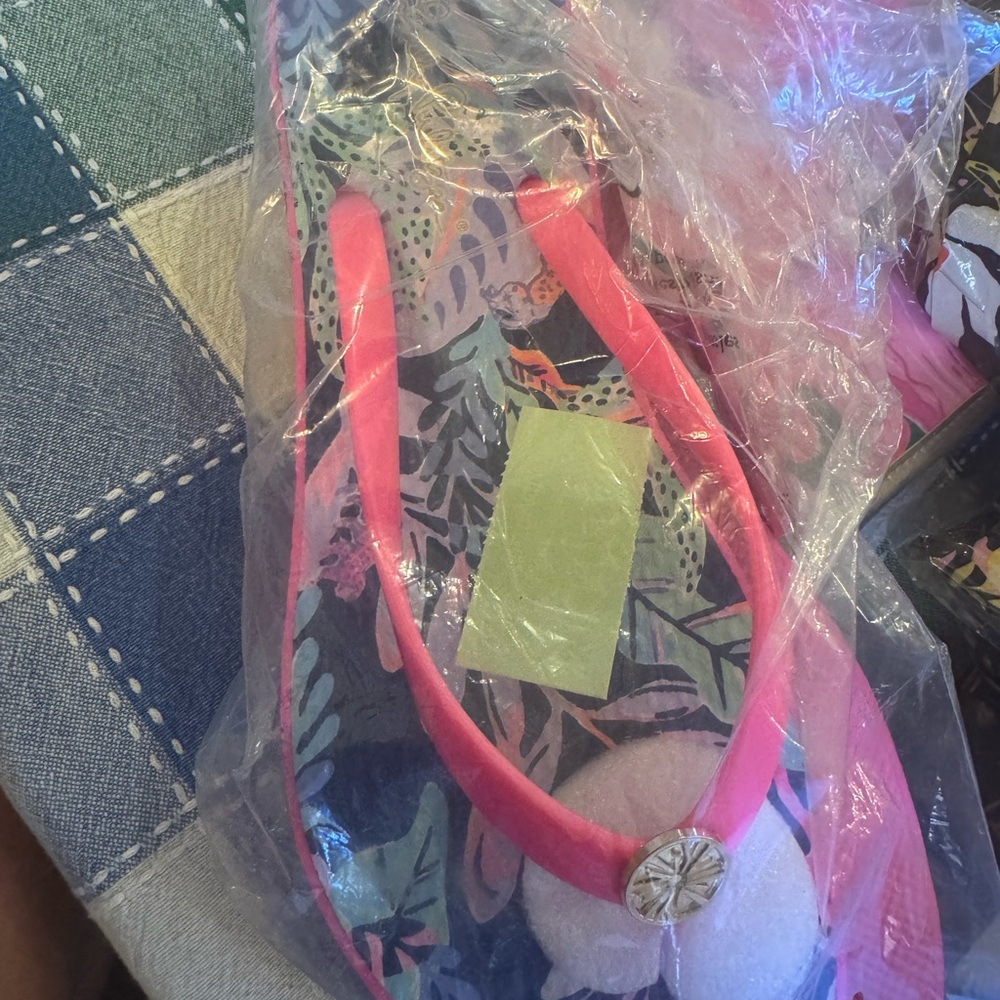 Lilly Pulitzer Pink and Blue Flip Flops